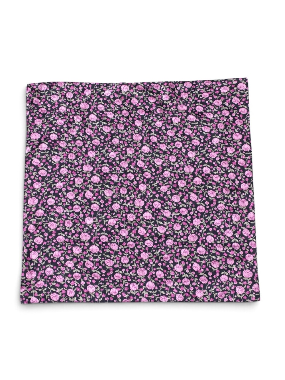 VTG 70s 80s Ditsy Rose Silk Satin Hair Bandana  Scarf  22" Cottagecore